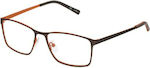 Sting Metal Eyeglass Frame Brown VST031 01HF