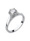 18K White gold solitaire ring with moisanite