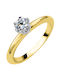 18K Gold solitaire ring with moisanite