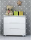 Rabbit Baby Dresser with 3 Drawers White 94x51x88cm