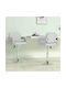Stool Bar with Back & Adjustable Height White 2pcs 58x50x73-88cm
