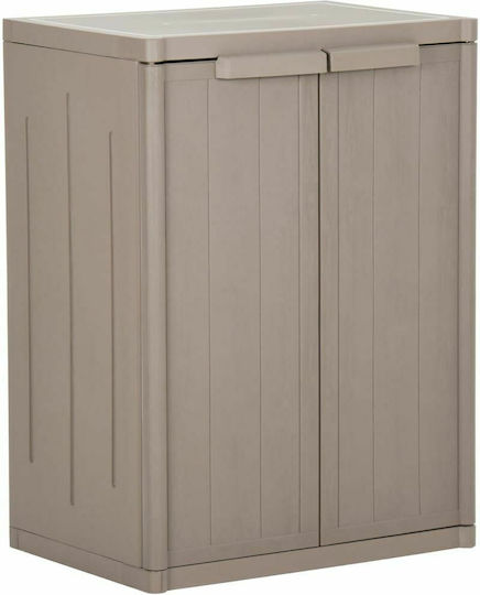 Double Door Wardrobe Plastic with 2 Shelves Brown 65x45x88cm