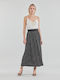 Only High Waist Midi Skirt in Black color