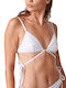 Blu4u Triangle Bikini Top with Adjustable Straps White