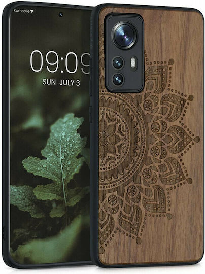 KWmobile Rising Sun Umschlag Rückseite Hölzern Walnut Dark Brown (Xiaomi 12 / 12X)