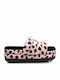 Maxi Δερμάτινα Γυναικεία Σανδάλια Flatforms Cheetah Pink