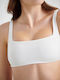 SugarFree Sports Bra Bikini Top Recycled with Adjustable Straps White