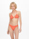 Only Padded Triangle Bikini Top with Ruffles Orange
