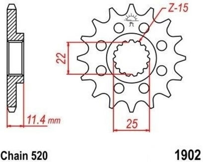 Vorderes Ritzel 17 Zähne für KTM 640 LC4