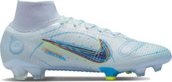Nike Mercurial Superfly 8 FG Ψηλά Ποδοσφαιρικά Παπούτσια με Τάπες Football Grey / Light Marine / Laser Blue / Blackened Blue