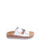 Fantasy Sandals Despoina Leather Women's Flat Sandals Anatomic In White Colour