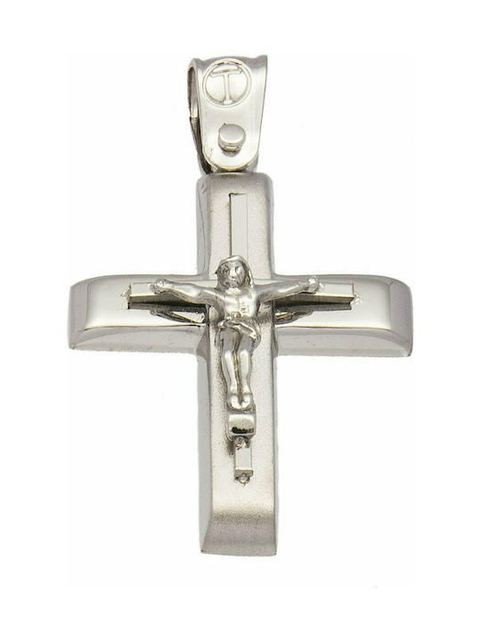 Mertzios.gr White Gold Cross 14K with the Crucified