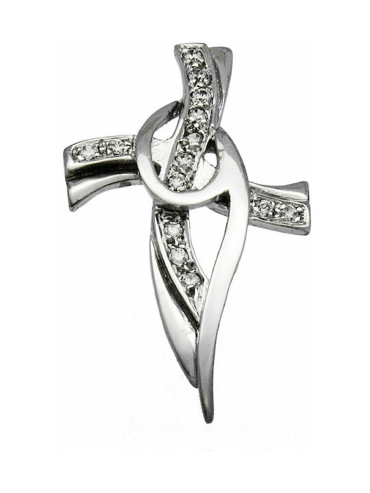 Mertzios.gr White Gold Cross 14K