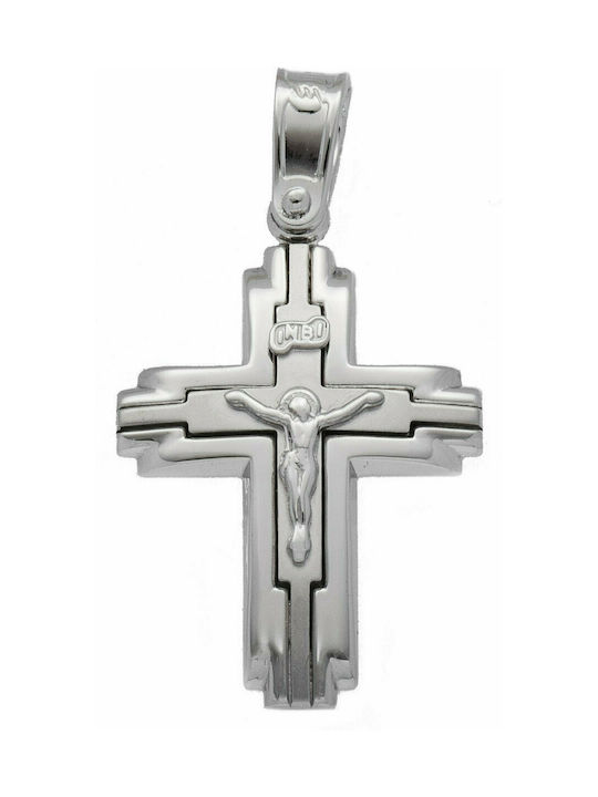 Mertzios.gr White Gold Cross 14K with the Crucified