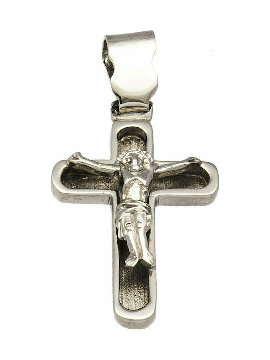 Mertzios.gr White Gold Cross 14K with the Crucified