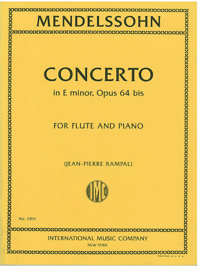 International Music Company Mendelssohn - Concerto In E Minor Op.64 Sheet Music for Piano / Wind Instruments