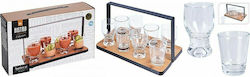 DKD Home Decor Glass Serveware Accessories Βάση με Ποτηράκια για Απεριτίφ Transparent 9pcs