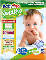 Babylino Sensitive Chamomile Πάνες με Αυτοκόλλητο No. 4+ για 10-15kg 19τμχ