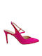 Satin Pumps mit Stiletto Absatz Fuchsie