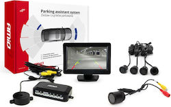 AMiO Σύστημα Παρκαρίσματος Αυτοκινήτου HD-301 με Κάμερα / Οθόνη και 4 Αισθητήρες 18mm σε Χρυσό Χρώμα