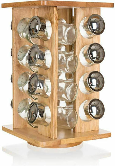 Compulocks Plastic Tabletop Spice Rack with Stand Brillante Brown 16pcs
