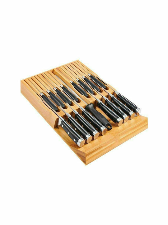 Bamboo Θήκη για Μαχαιροπίρουνα Συρταριού Ξύλινη σε Καφέ Χρώμα 29.2x43.8x4.5cm