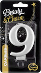 Birthday Candle Number "9" in Silver Color PF-SCS9