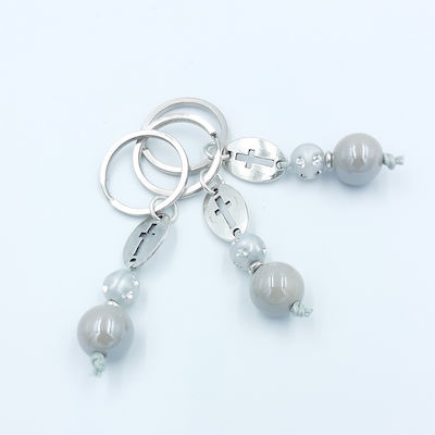 Kymi Metal Christening Charm Keychain Silver 50pcs