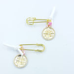 Kymi Metal Christening Charm with Safety Pin Gold 50pcs