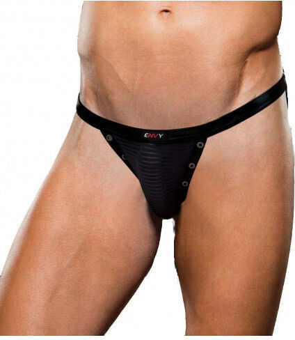 Envy Locker Room Thong with Back Ties Chilot Sexy pentru bărbați Black
