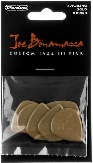 Dunlop Πένες Κιθάρας Bonamassa Jazz III Σετ 6τμχ Gold