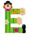 Sevi Decorative Letter Green made of Wood Clown Έ 7x0.5x9εκ.