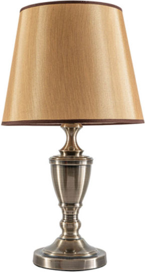 ARlight TLC 6840 Μεταλλικό Πορτατίφ για Ντουί E27 με Μπεζ Καπέλο και Μπρούτζινη Βάση