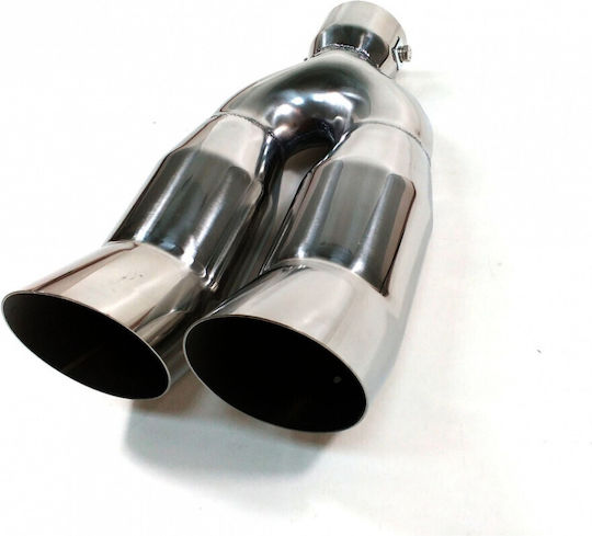 Μπούκα Εξάτμισης Διπλή Inox 62mm Universal