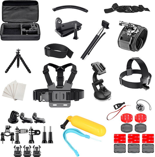 Комплект Аксесоари Techsuit CAL01 Bundle 50 in 1 за Екшън Камери GoPro Fusion / Hero 10 / Hero 11 / Hero 11 Mini / Hero 12 / Hero 2018 / Hero 3 / Hero 3+ / Hero 4 / Hero 4 Session / Hero 5 / Hero 5 Session / Hero 6 / Hero 7 / Hero 8 / Hero 9 / Max