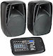 Soundsation Blueport FX Set with Passive Speaker PA 200W with Woofer 10" 33x30x49cm.