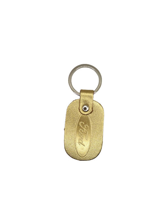 Leather Keychain Gold FORD 6172-k