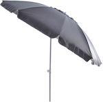 Foldable Beach Umbrella Diameter 2.25m with UV Protection and Air Vent Gray