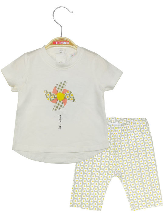 Energiers Kinder Set mit Leggings Sommer 2Stück Weiß