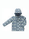 Waterproof Kids' Casual Jacket Short with Hood Blue
