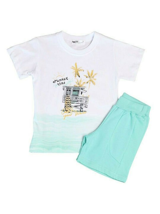 Nek Kids Wear Set pentru copii cu Șorturi Vara 2buc Turcoaz