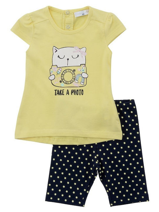 Funky Kids Set with Leggings Summer 2pcs Yellow