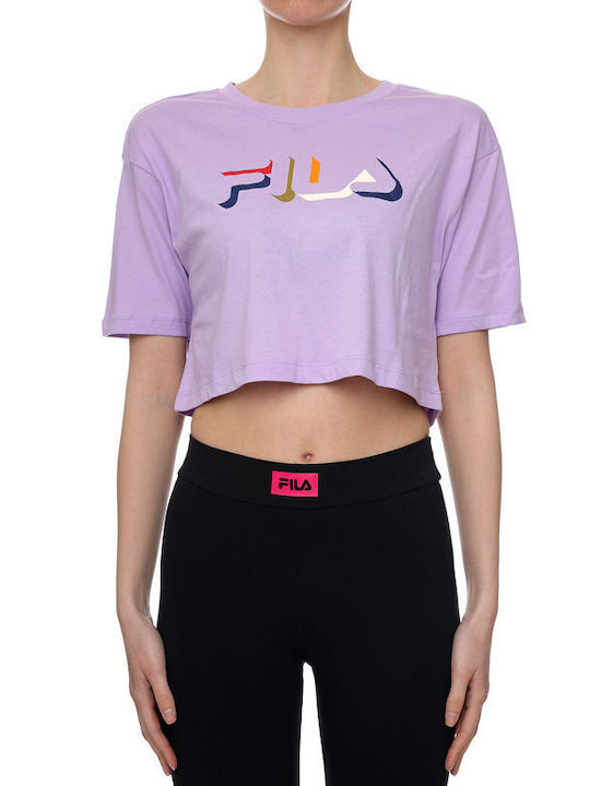 Fila Boituva Damen Sportliches Crop Top Kurzarm Purple Rose