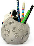 Ceramic Pencil Case Desk Friends in Gray Color 7x9.5x13cm.