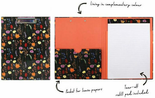 Pukka Clipboard with Clamp Conference for Paper A4 Multicolour Bloom 1pcs
