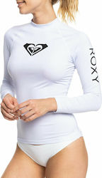Roxy Whole Hearted Αντηλιακή Μπλούζα White