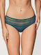 Women's Slip with Lace Petrol