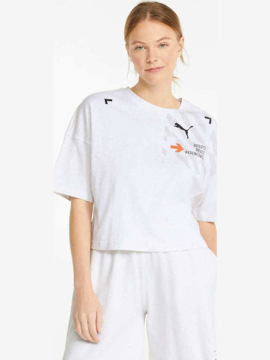 Heather Γυναικείο Oversized Crop T-shirt Pristine Heather