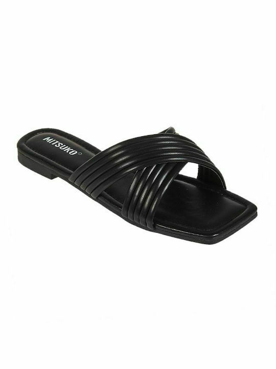 Elenross GS06305W Cross-strap quilted sandal - Black