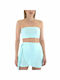 Kendall + Kylie Damen Sommerliches Crop Top Türkis